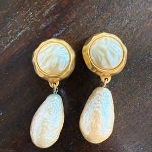 RARE! Robert Lee Morris baroque pearl earrings